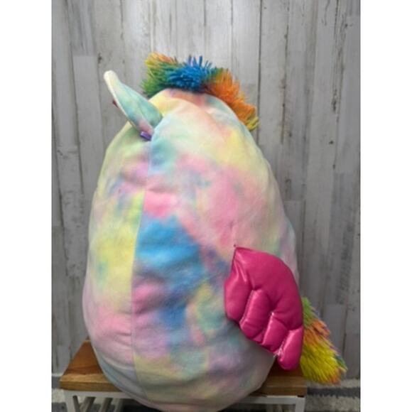 Squishmallow Esmeralda Rainbow Tie Dye Unicorn 24" Plush Toy - Picture 4 of 5
